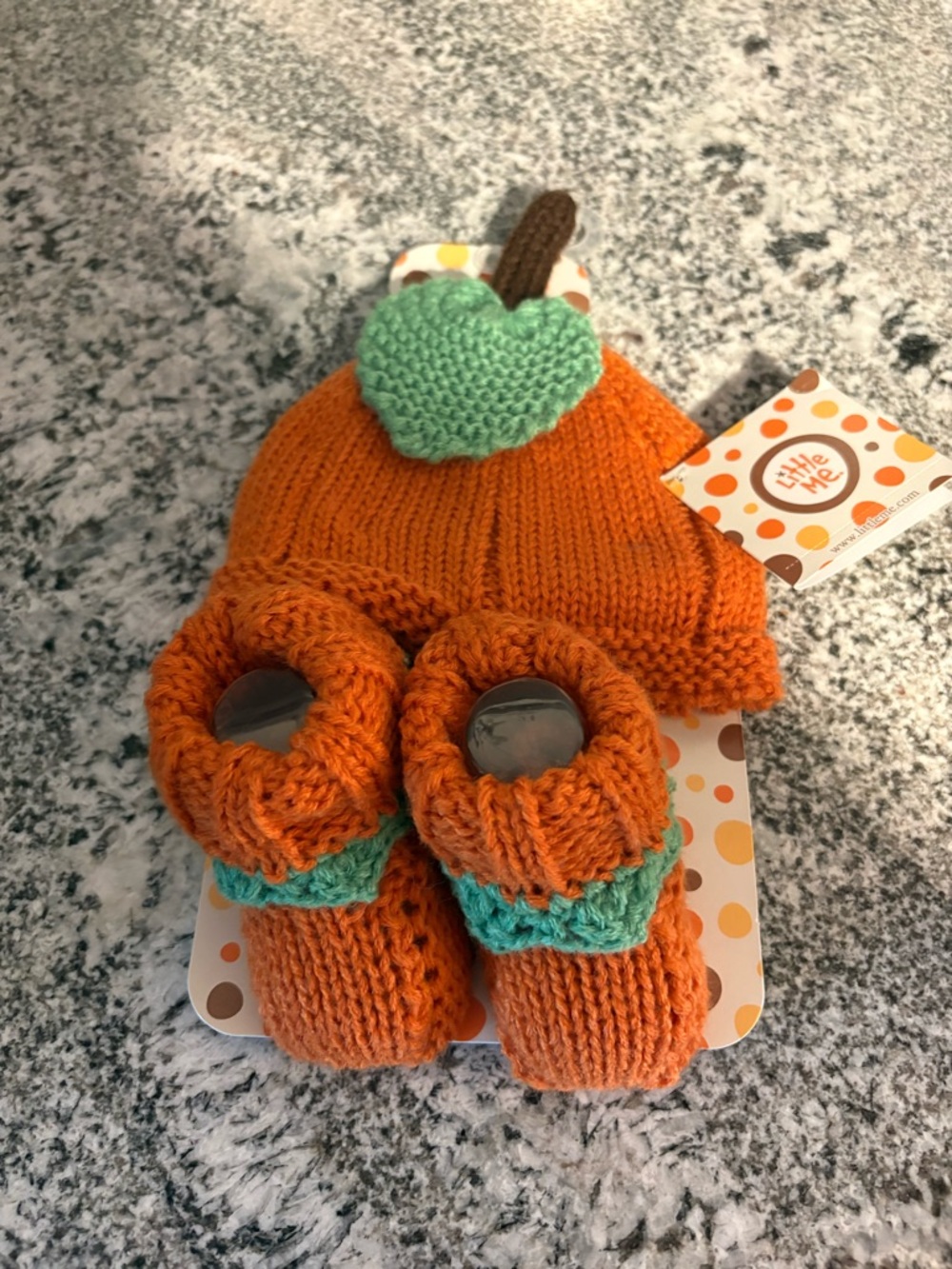 Little Me Pumpkin hat and booty set
